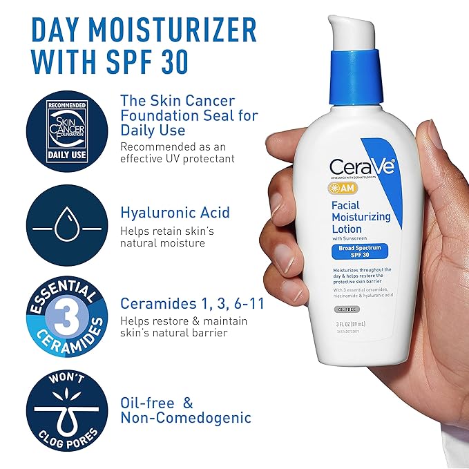 CeraVe AM Face Moisturizer with SPF, Hydrating