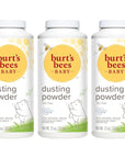Burt's Bees Baby Dusting Powder, 100% Natural Origin, Talc-Free, Pediatrician Tested, 7.5 Ounces, Pack of 3, Pack May Vary