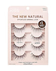 KISS The New Natural, False Eyelashes, 'Wide Slacks', 12 mm, Includes 4 Pairs Of Lashes, Contact Lens Friendly, Easy to Apply, Reusable Strip Lashes