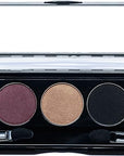 Cleopatra Shimmer White, Purple Burgundy, Gold Bronze, Black and Copper Penny Vegan Eyeshadow Palette; Talc, Paraben & Cruelty Free