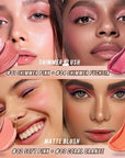 2 Pcs Cream Blush Sticks - Natural & Matte, Lightweight, Blendable Makeup Kit - Shimmer Blush (#01 Pink, #04 Fuchsia)