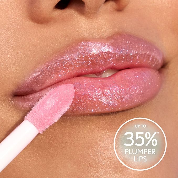 Covergirl Clean Fresh Yummy Plumper Lip Gloss, 780 Freeze The Day, Shiny, Vegan Formula, Easy to Apply, Minty Flavor, 0.33oz