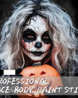 Black Face Body Paint Stick, Football Baseball Eye Black Stick, Waterproof Full-Coverage Face Makeup for Halloween Zombie Clown Vampire Skeleton Skull Joker Cosplay Makeup