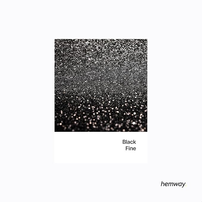 Hemway Eco Friendly Biodegradable Glitter 100g / 3.5oz Bio Cosmetic Safe Sparkle Vegan for Face, Eyeshadow, Body, Hair, Nail and Festival Makeup, Craft - Fine (1/64" 0.015" 0.4mm) - Black