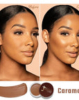 Juvia's Place Bronzed Cream Bronzer - Caramel - Smooth Cream Bronzer Pot for Sun-Kissed Glow & Warmth, Buildable & Blendable Makeup Contour with Long-Lasting Matte Shimmer Finish, Highly Pigmented