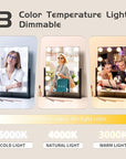 Vanity Mirror with Lights,Lighted Vanity Mirror with 12 Dimmable Bulbs for Dressing Room & Bedroom,3 Color Lighting,Modes Detachable 10x Magnification 360°Ratation