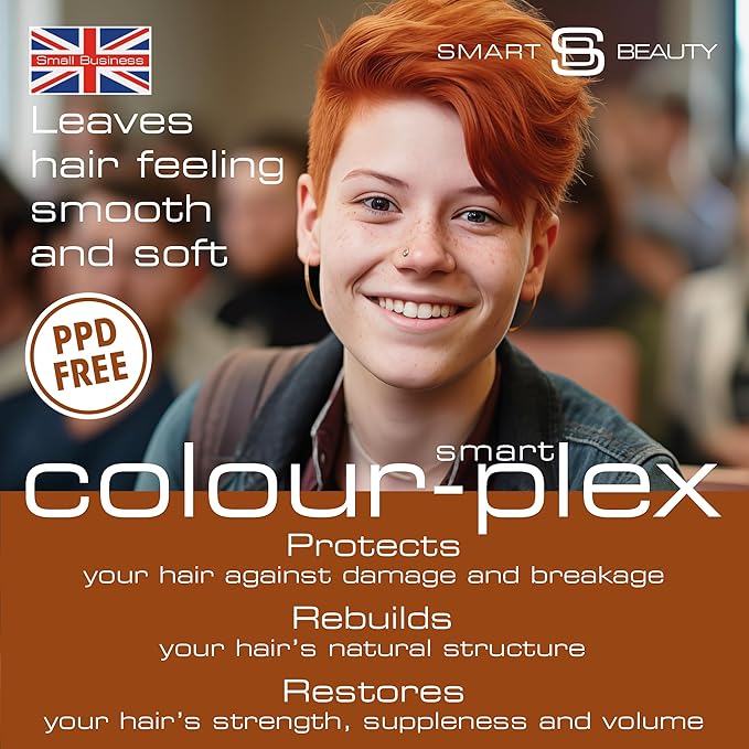 Smart Beauty Ginger Hair Dye, Permanent with Plex Anti-Breakage Technology, Copper Red, PPD Free, Vegan, Cruelty Free