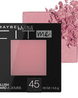 Maybelline Fit Me Blush, Lightweight, Smooth, Blendable, Long-lasting All-Day Face Enhancing Makeup Color, Plum, 1 Count