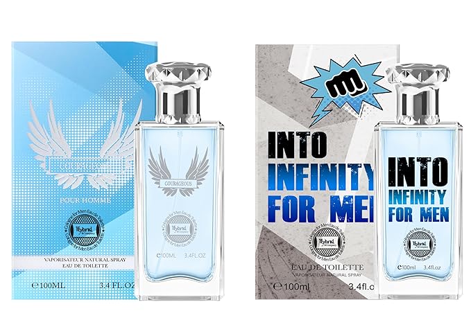 Hybrid & Company Mens 2 Pcs Courageous Into Infinity Eau De Perfum Vaporisateur Natural Spray