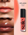 Saie Glossybounce - Hydrating Lip Gloss and Tinted Lip Oil Hybrid with Hyaluronic Acid & Jojoba Oil for Non-Sticky, Ultra-Shiny, Plump & Soft Lips - Everyday Makeup Essential - Splash (.17 oz)