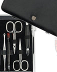 3 Swords Germany - brand quality 11 piece manicure pedicure grooming kit set for professional finger & toe nail care scissors clipper fashion leather case in gift box, Made by 3 Swords (00255)