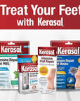 Kerasal Intensive Foot Repair, Skin Healing Ointment for Cracked Heels and Dry Feet, 1 Oz and Kerasal Intensive Repair Foot Peel for Dry Feet, 2 Pairs