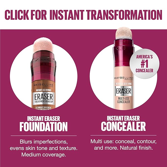 Maybelline Instant Age Rewind Eraser Foundation with SPF 1 Count