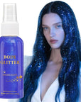 MAEPEOR Body Glitter Spray 4 Colors Quick-Drying and Non-Sticky Body Glitter Spray Moisturizing Bronze Body Shimmer for Face Hair Body (80ML, 13)
