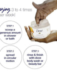 Dove Scrub for Silky Skin Oatmeal & Calendula Oil Body Scrub Exfoliates & Gives Lasting Nourishment 10.5 oz 4 Count