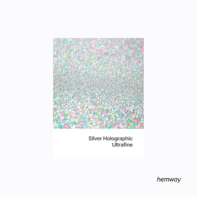 Hemway Eco Friendly Biodegradable Glitter 100g / 3.5oz Bio Cosmetic Safe Sparkle Vegan for Face, Eyeshadow, Body, Hair, Nail and Festival Makeup - Ultrafine (1/128" 0.008" 0.2mm) - Silver Holographic