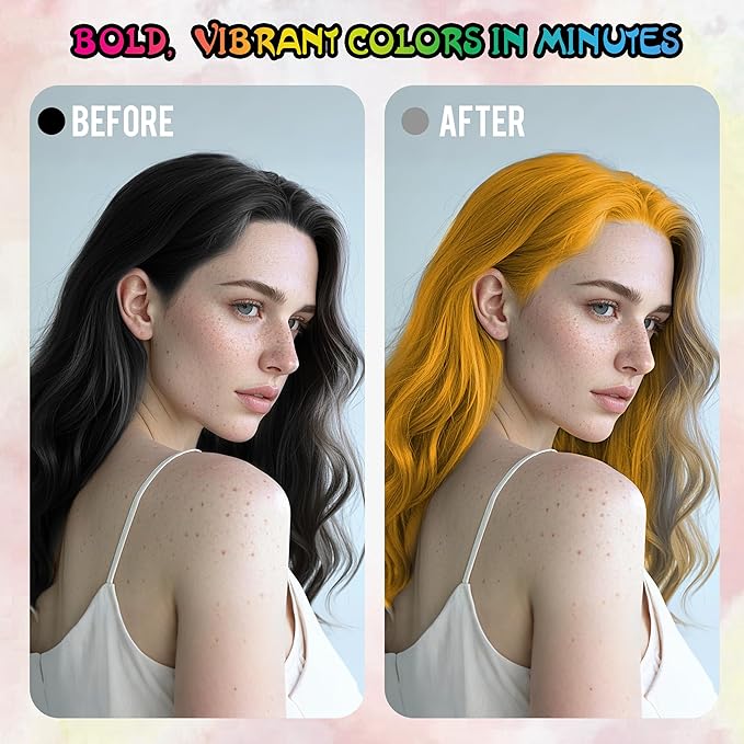 Gold Temporary Hair Color Spray - Gentle Formula, Washable & Non-Sticky | Instant Golden Hair Dye Alternative for Adults | Halloween, Costume, Party Makeup, 150ml