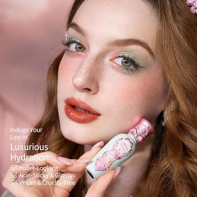 Flower Knows Midsummer Fairytales Lip Gloss-Glowy Moisturizing Coating Lip Lacquer-Hydrating Tinted Lip Oil for Girls&Women-Vegan & Cruelty Free-0.17Fl Oz(G09 Dream Voyager)