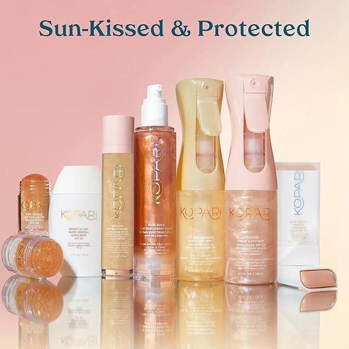 Kopari Sunglaze Sheer Setting Mist Sunscreen SPF 50, Weightless, Fast Drying, Ultra-Fine Setting Spray, Made With Hyaluronic Acid, Sets Makeup For A Hydrated, Dewy Finish, 2.53 fl oz