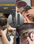 LQT® Men's Professional Hair Clippers Kit，Cordless & Corded Barber Clippers Set，Grooming Rechargeable Beard Trimmer with Adjustable Blade