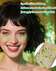 MEICOLY Gold and Green Face Glitter,Green Face Glitter,Gold Hair Accessories,Sparkle Halloween Body Glitter Makeup for Mardi Gras Carnival Festival Party,St Patricks Day Accessories