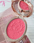Flower Knows Strawberry Rococo Embossed Blush;Pink Matte Finish;Buildable & Blendable Powder Blush for cheeks,Natural Flush for All Skin Tones(G01 Romantic Blossom,4.6g)