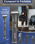 Body Hair Trimmer for Men, 4 in 1 Versatile Hair Trimmer for Groin/Ball/Beard/Eyebrow/Nose/Ear Hair Shaver, USB-C Rechargeable, Mens Grooming Kit for Smooth Shaving with Storage Bag