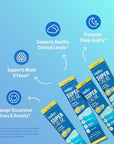 Nello Supercalm Powdered Drink Mix, Cortisol Reducer* and Sleep Aid Supplement, L Theanine, Ksm-66 Ashwagandha, Magnesium Glycinate, Vitamin D 3, No Sugar, Non GMO, On The Go, 20 Ct, Pineapple Mint