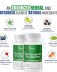 DR VITAMIN SOLUTIONS Thermogenic Fat Burner for Women and Men - Appetite Suppressant for Weight Loss - Includes Green Tea Extracts for Bloat Relief - Metabolism Booster - Pack of 2