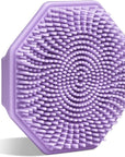 Sud Scrub® Antimicrobial Silicone Face Scrubber, 1 Pack, Gentle Face Exfoliator for Sensitive Skin, Eco Friendly Facial Cleansing Brush, Exfoliating Face Brush for Men and Women (Purple)