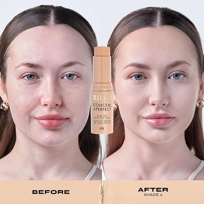 Milani Conceal + Perfect - Skin Tint Stick, Blur Out Tinted Moisturizer Makeup, Shade 02