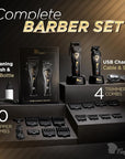 Fagaci Professional Hair Clippers for Men with DLC Blades and High Torque Vector Motor, Barber Clippers and Trimmers Set Zero Gap, 12000 RPM Hair Cutting Kit, Mens Haircut Cordless Clipper for Barber