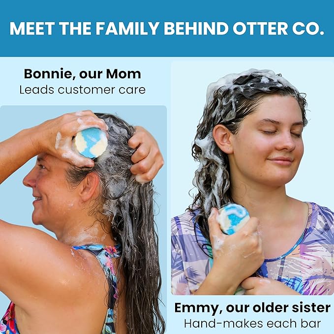 Otter co. Solid Shampoo for Color Treated Hair – Keratin & Argan oil – Swimmers Shampoo Anti Chlorine – Coconut milk, Jojoba oil, Ginger, Green Tea, Rosemary – Vegan, Sulfate Free – USA Made