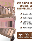 2PCS 6 Colors Mini Naked Eyeshadow Palette Makeup with Brush Set Neutral Nude Eye Shadow Pink & Brown Matte Shimmer Make Up Pallet with Mirror Highly Pigmented Travel Size Gift Kit