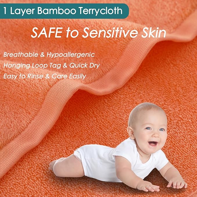 Wash Cloths 6 Pack, Super Soft and Gentle Face Towels on Sensitive Skin, 13x13 inch Large Bath Washcloths for Face and Body, Reusable Makeup Remover Eraser, Easy to Rinse White Facial Cleaning Cloths