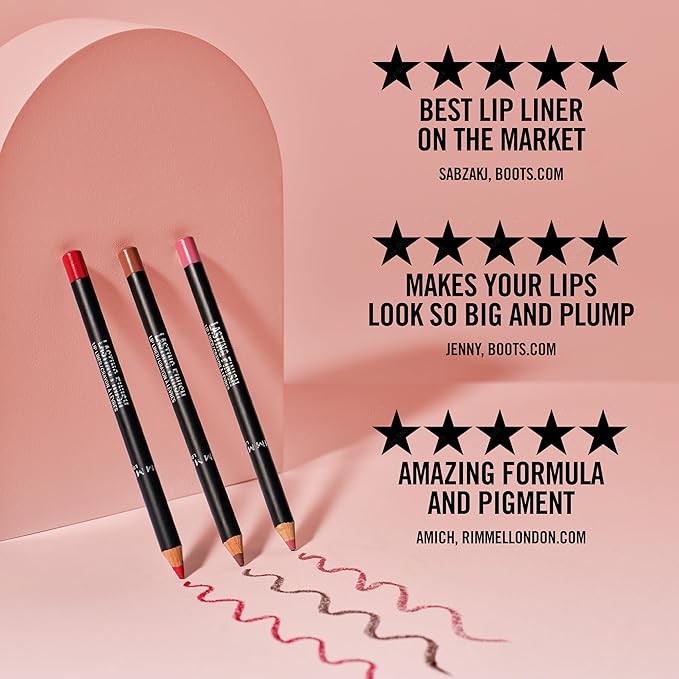 Rimmel Lasting Finish 8HR Soft Lip Liner Pencil - Vibrant, Blendable Formula to Lock Lipstick in Place for 8 Hours - 880 Wine, .04oz