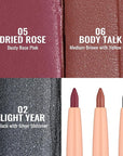 Oulac Waterproof Lipliner Pencil Set - Smooth and Creamy, Retractable Lip Makeup for Precision Application, Vegan & Cruelty-Free, 02+05+06