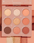 ColourPop Eyeshadow Palette - Eye Makeup Palette with Matte, Metallic, Matte Sparkle & Glitter Finishes - High-Pigment Eye Makeup with a Long-Wearing Formula - Peach Out (0.3 oz)