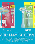 Gillette Venus Extra Smooth Razor for Women, Includes 1 Reusable Razor Handle + 4 Refills, 5-Bladed, Ergonomic No-Slip Gel Handle and Shower Holder