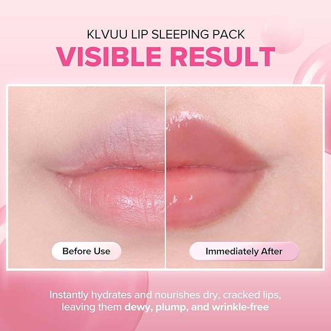 Klavuu Lip Mask Set (2PCS) – Overnight Deep Hydrating Korean Lip Balm Treatment for Very Dry, Chapped Lips | Lip Lightening & Plumping with Instant Hydration | Gentle Exfoliating (Berry & Vanilla)