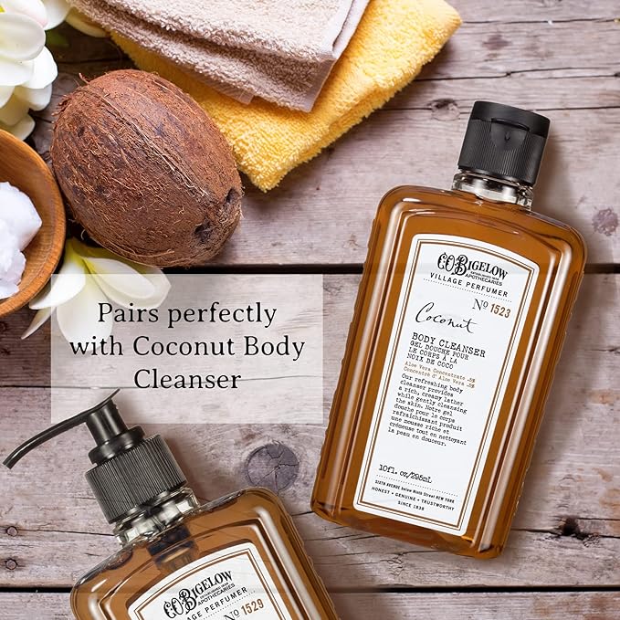 C.O. Bigelow Hand Wash Coconut, Village Perfumer Moisturizing Hand Soap for Bathroom & Kitchen with Aloe Vera and Pro-Vitamin B5, 10 fl oz