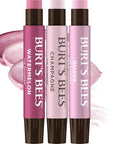 Burt's Bees Lip Shimmer Pink Collection, Tinted Lip Balm Stick, Moisturizing for All Day Hydration with Natural Glowy Pigmented Finish & Buildable Color, 3 Shades; Value Pack, 3 Tubes x 0.09 Oz
