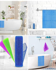 4 Pieces Exfoliating Washcloth Shower Towel African Net Sponge Japanese Wash Cloth Face Exfoliating Sponge Loofah Exfoliating Body Scrubber for Body Exfoliation (Blue, Green, Purple, White)