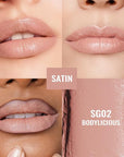Oulac Beige Nude Satin Lipstick Set - Matte Lip Base, Full Coverage Lip Color, Satin Matte Finish, Cream Texture, Hydrating, Infused with Hyaluronic Acid, 4g*2 SG01+SG02