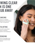 Sud Scrub® Antimicrobial Silicone Face Scrubber, 1 Pack, Gentle Face Exfoliator for Sensitive Skin, Eco Friendly Facial Cleansing Brush, Exfoliating Face Brush for Men and Women (Charcoal)