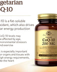 Solgar Vegetarian CoQ-10 200 mg, 60 Vegetable Capsules - Heart Healthy, Protective Antioxidant - Coenzyme Q10 (CoQ-10) Supplement - Vegan, Gluten Free, Dairy Free, Kosher - 60 Servings