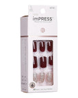 KISS imPRESS No Glue Mani Press On Nails, Design, 'No Other', Red, Short Size, Squoval Shape, Includes 30 Nails, Prep Pad, Instructions Sheet, 1 Manicure Stick, 1 Mini File