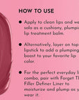 LAWLESS Forget the Filler Lip Plumping Line Smoothing Tinted Balm, Lover, Pink, 0.1 Ounce / 2.9 g