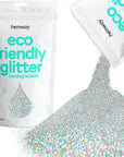 Hemway Eco Friendly Biodegradable Glitter 100g / 3.5oz Bio Cosmetic Safe Sparkle Vegan for Face, Eyeshadow, Body, Hair, Nail and Festival Makeup - Ultrafine (1/128" 0.008" 0.2mm) - Silver Holographic