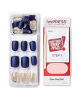 imPRESS Design, Press On Nails, Wannabe Star, Blue, Short, Size, Squoval, Shape, Includes 30 Nails, Prep Pad, Instructions Sheet, 1 Manicure Stick, 1 Mini File